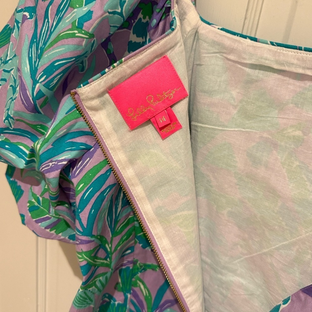 🌴 Lilly Pulitzer Lettie Purple Iris on the Chase Dress 14 LIKE NEW GORGEOUS - Picture 5 of 7